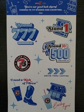 New 7 Brew Commemorative Sticker Sheet
